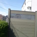 Sécurisation d'un jardin à Rocourt, installation d'une clôture rigide et portillon et une palissa...